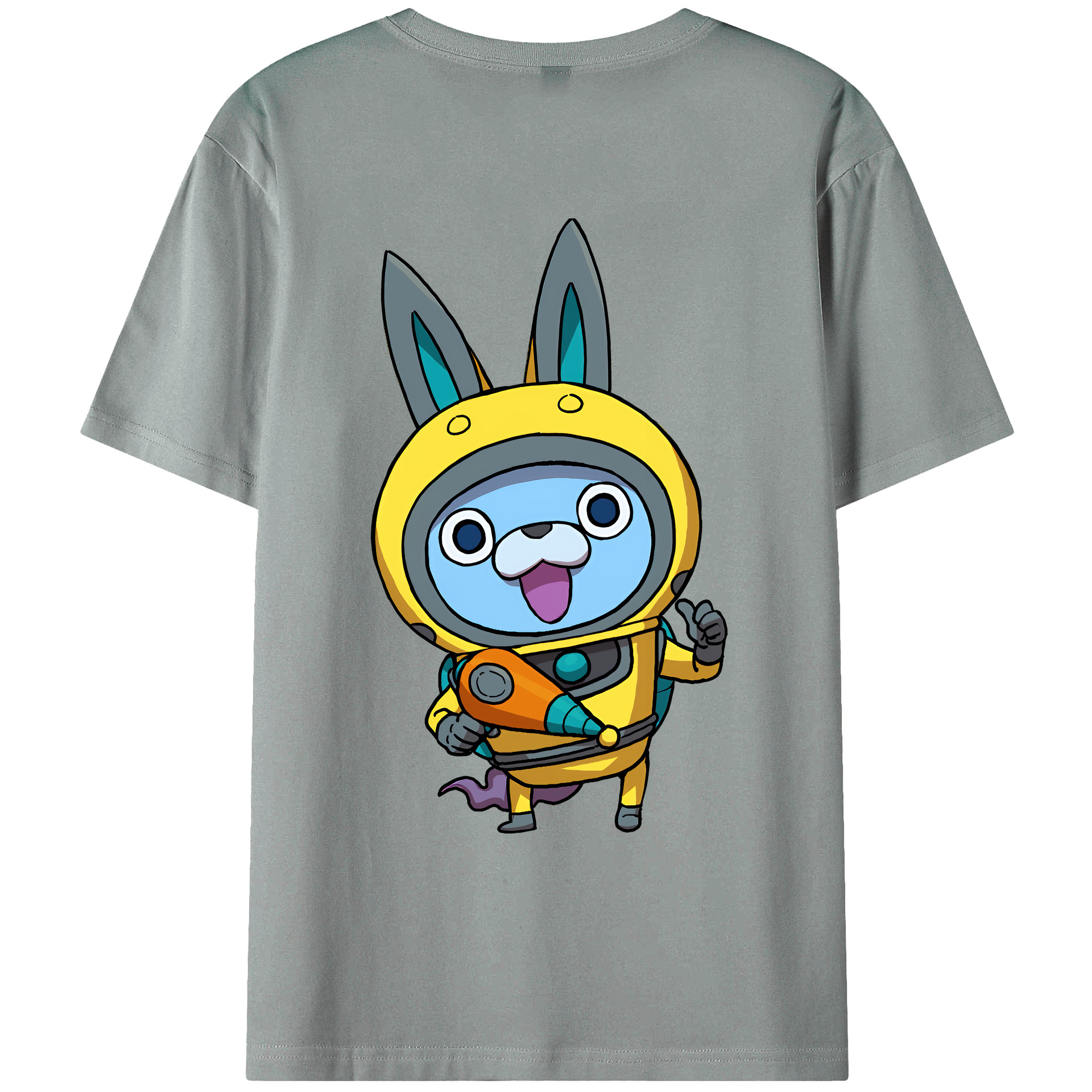 （画像用） 妖怪ウォッチ Yo-kai Watch 綿100％ メンズ半袖Tシャツ（バックプリント） 通気性